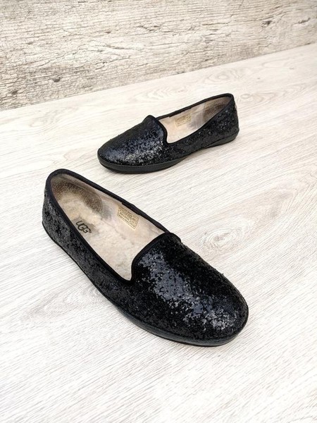 Women UGG Heels Black Leather 37 #3Q8X