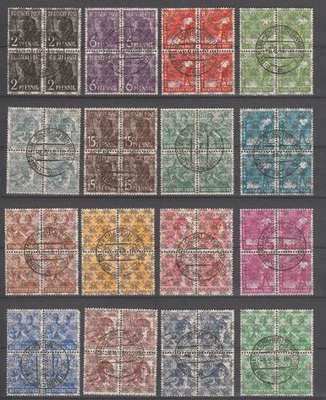 Deutschland Allierte Bes. 1948 36II-51I 'Netz' 4-block gestempeld Schlegel BPP - Bild 1 von 2
