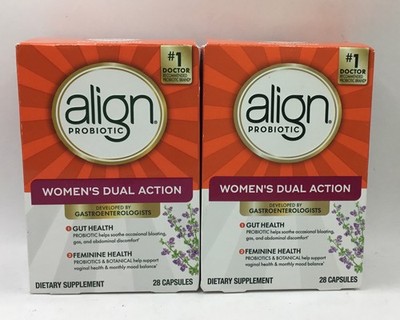 2 Align Women s Dual Action Probiotic & Botanical 28x2=56 Ct Exp 7/26