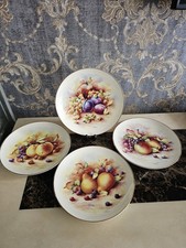 Royal Stanley Staffordshire Set Of 4 Collectable Plates Fruits Pattern Tableware