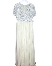 NWT ASOS Maya Deluxe Ivory Wedding Dress Formal Dress, Sequin Top Tulle Skirt