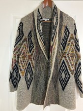 Aztec Print Women  s Open Front Cardigan Size S Western Cowgirl Boho Southwest