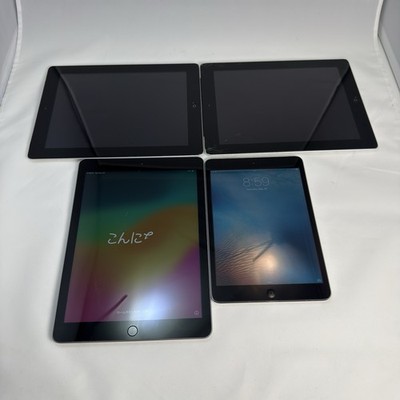 Apple iPad Wholesale Lot of 4 - iPad 6th Gen / iPad Mini 1st Gen / iPad 2 Bundle