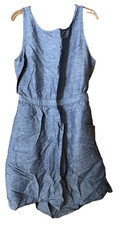 Gap NWT Women's XL Linen Cotton Chambray Sun Dress w/ Open Knotted Back