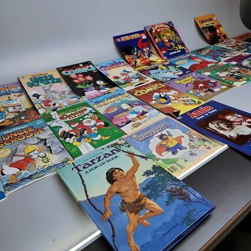 Vintage Comic Book Lot Disney DC Scrooge+Donald+Batman+Superman+Tarzan PopUp