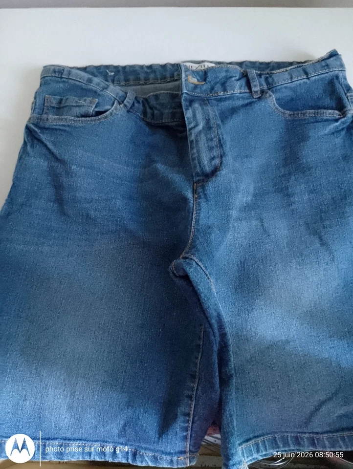 INEXTENSO Short en jean femme bleu taille 42 coton regular 5 poches été - Photo 3/3
