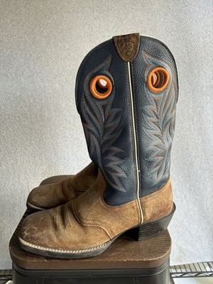 Ariat Men\'s Brown Leather Boots size 9 pre owned Exellent condition Ariat Heritage Roughstock Brown Leather Western Cowboy Boots  main image 3
