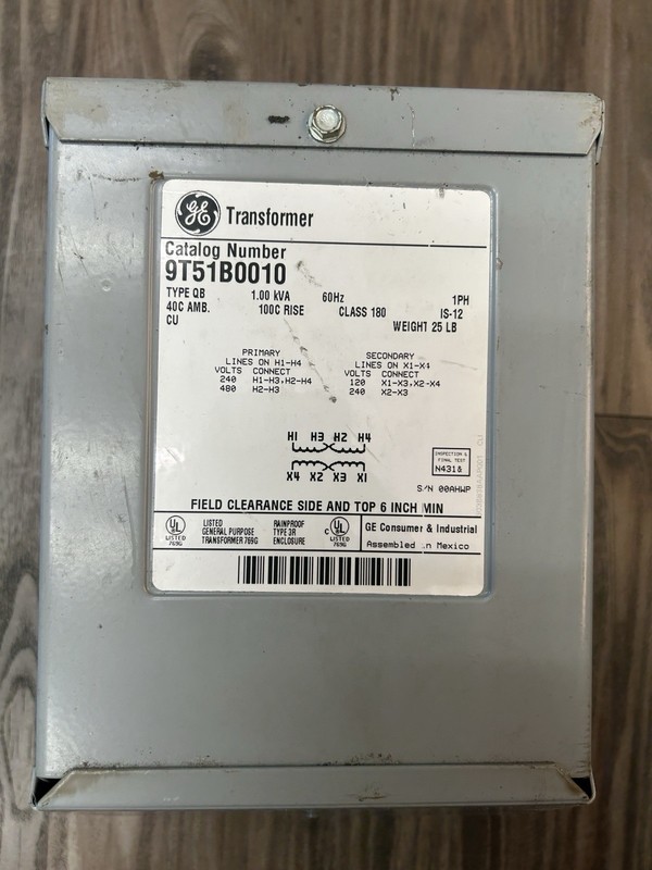GE 9T51B0010 Power Transformer 1KVA Single Phase