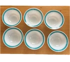 Vintage Fire King Bluegrass Laurel Leaf Milk Glass Bowls Set Of 6 Anchor Hoking