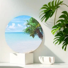 Palm Tree Sunlight Aluminum Art, Tropical Restaurant/Garage Decor