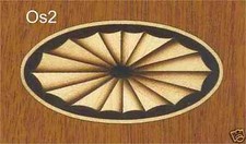 Oval Sunburst Marquetry OS2 4"x2" Or 3"x1-1/2", VENEER WOODWORKING REQUIRED