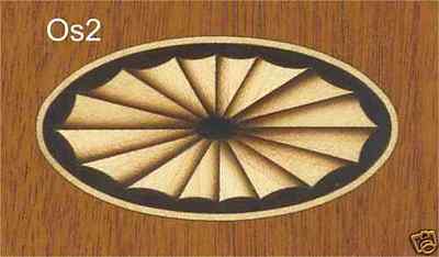 Oval Sunburst Marquetry #OS2 4''x2'' Or 3''x1-1/2'', VENEER WOODWORKING REQUIRED
