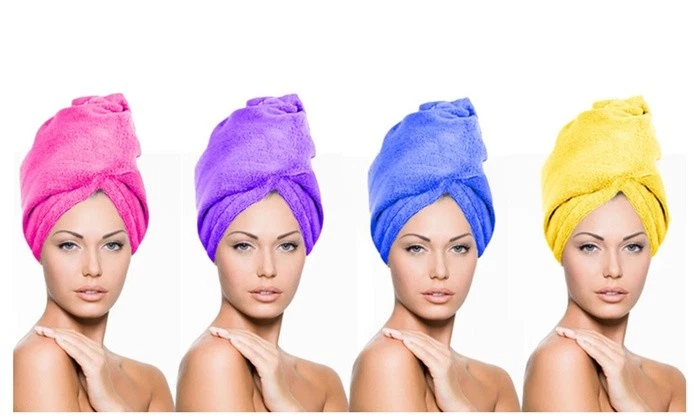 E-PARTY4U 2 x Large Microfiber Hair Drying Towel Wrap Head Hat Bun Cap Shower Dry/TURBAN