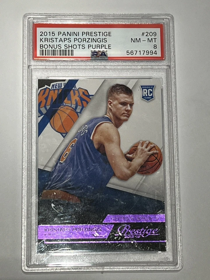 Kristaps Porzingis Prestige Bonus Shots Purple 06/50 JERSEY # POP 1 NONE HIGHER - Image 2 of 4
