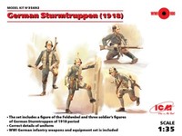 Icm 1/35 Kit Action Figuren Militari German Sturmtruppen 1918 4 Figuren Modell