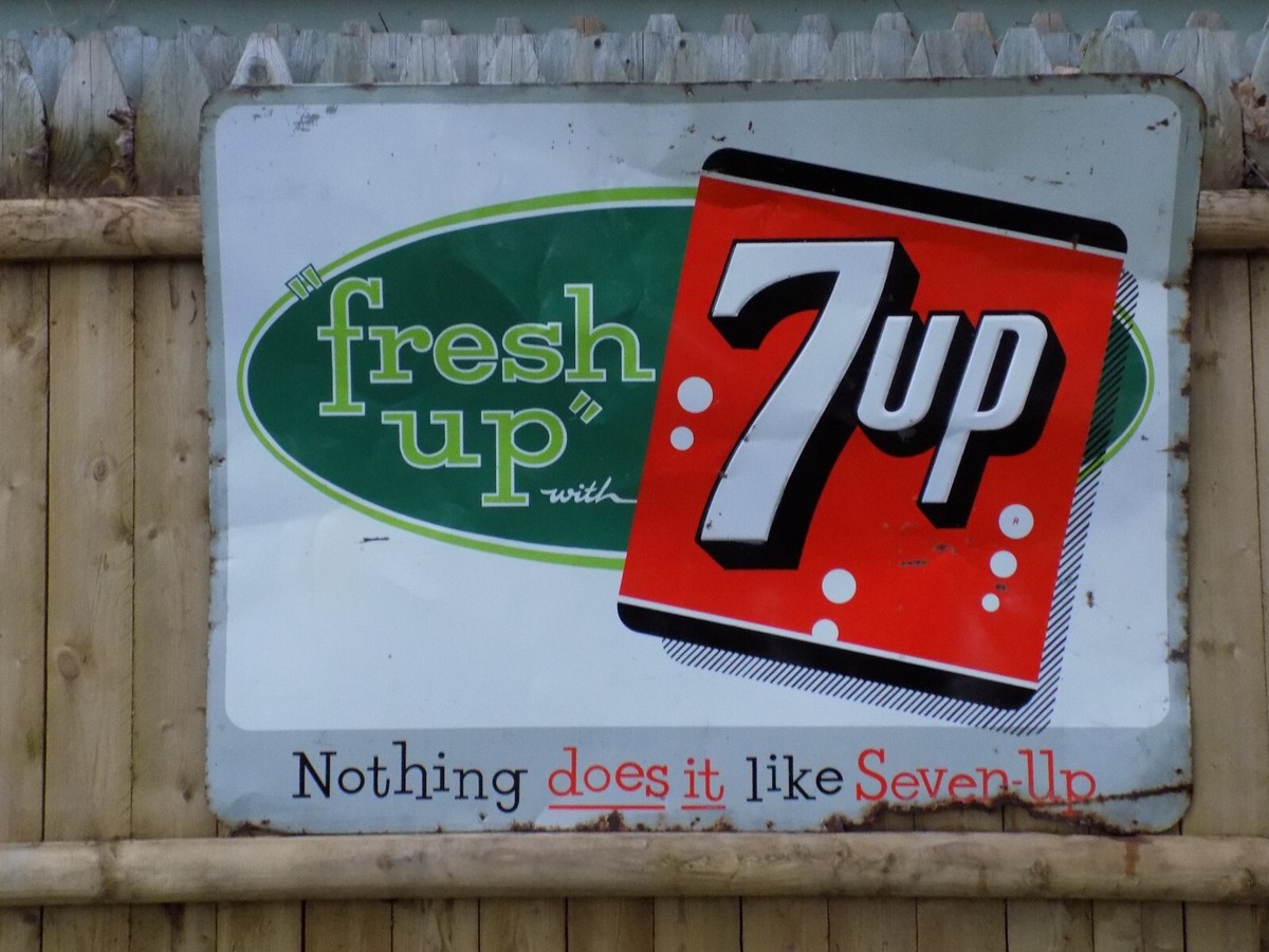 Vintage Fresh Up 7 Up Metal Embossed Sign | eBay