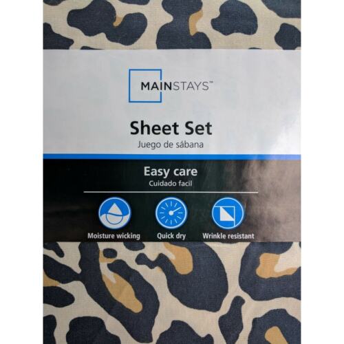 Twin XL Snow Leopard Cheetah Print 3 Pc Bedding Sheet Set