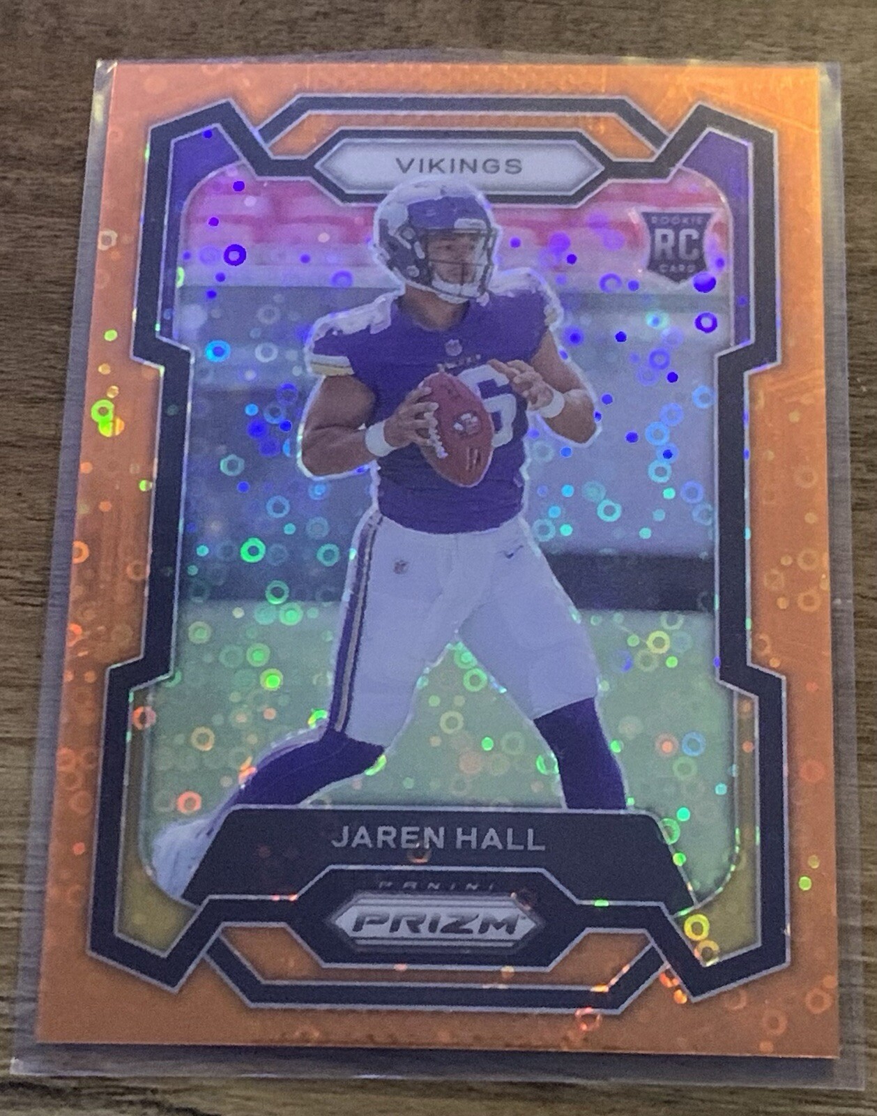 Jaren Hall - 2023 Panini Prizm Football ORANGE DISCO PRIZM ROOKIE - #367 Vikings