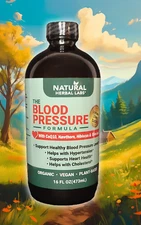 Organic Blood Pressure Formula, By Natural Herbal Labs, Plant-Based. 16 oz