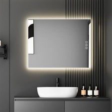 36" X 28" LED Bathroom Mirror Bright Backlight 5 Mins Defog Full HD Reflected