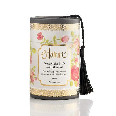 51,50 /kg - 4 Pack Ottoman Natürliche Seife mit Olivenöl im Zylinder-Rose- 2x75g