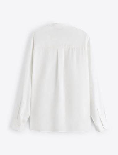 Zara Man Relaxed fit shirt Oyster White linen And lyocell blend size large - Picture 4 of 6