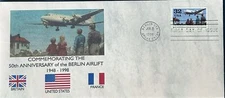 Britain US & France Flag 3211 Berlin Airlift Cancelled Berlin Germany APO #10 