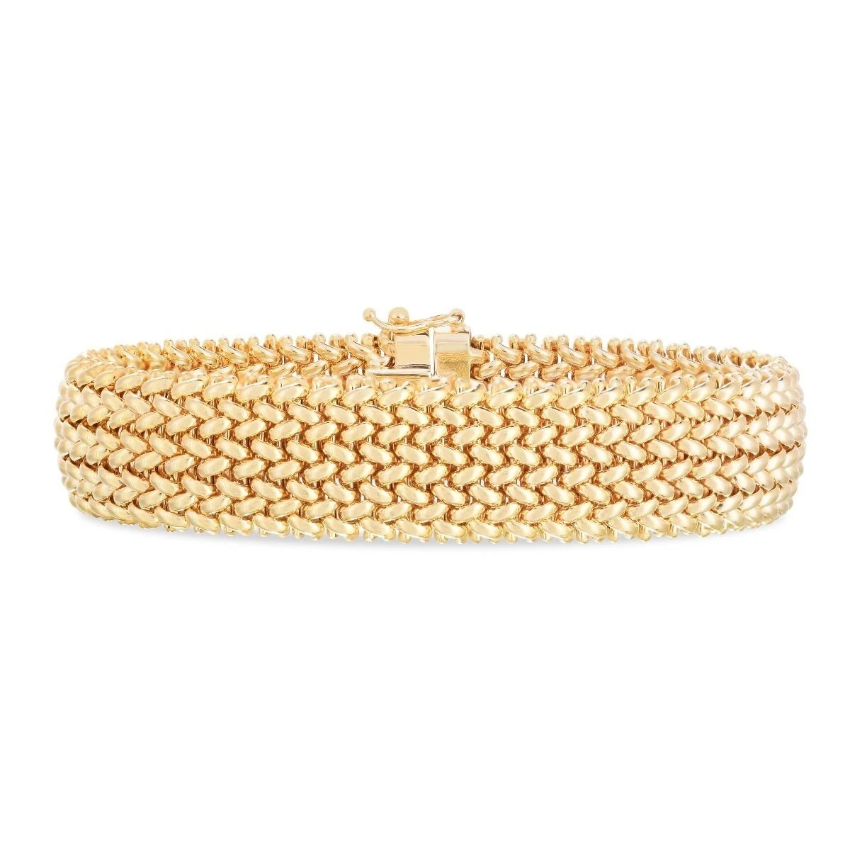 14k Solid Yellow Gold Fashion Braided MESH Link Chain Bracelet 7