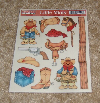 Beary Patch Little Minis Sticker Sheet ~ Western Cowboy/Cowgirl Images