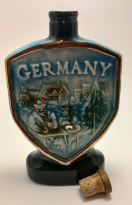 VTG 1970 James B Beam East West Germany Bourbon Whiskey 2 Sided Corked Decanter