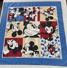 Vintage Disney Mickey Mouse Bandana Logo J.A Woronowicz Handkerchief Scarf Mask