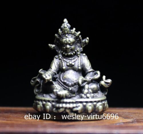 Brass Copper Tibetan Buddhism Vajrayana Wealth God Yellow Jambhala Buddha Statue - Picture 1 of 6