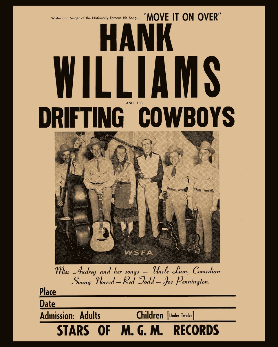 Hank Williams - Wall Art Poster of 1949 Concert Poster - 8