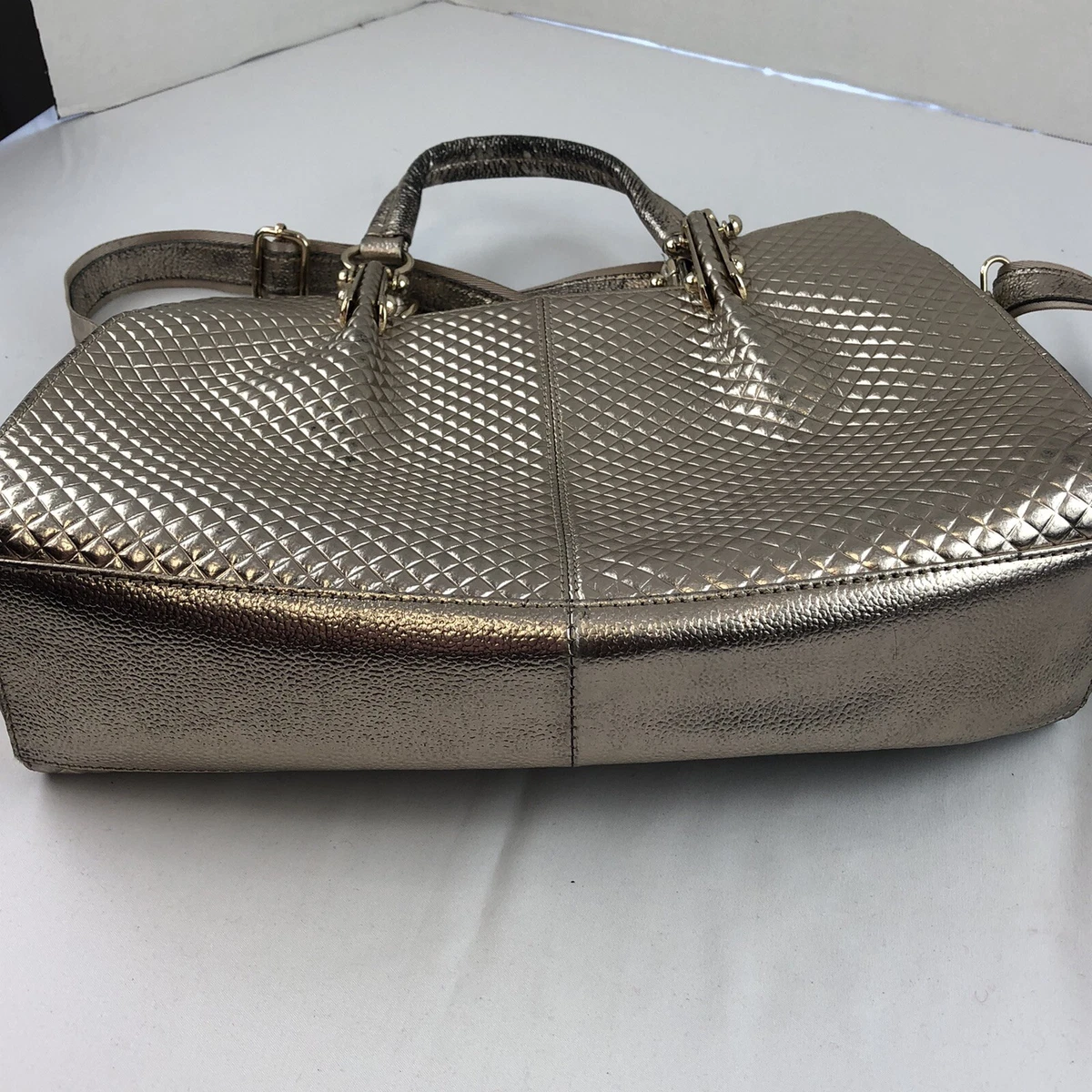 Qiwang quilted tote purse pewter