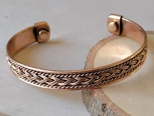 Copper Magnetic Bracelet Arthritis Pain Therapy Energy Cuff Bangle Braided New