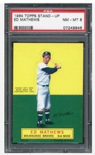 1964 TOPPS Stand Up Ed Eddie Mathews PSA 8 NM MT