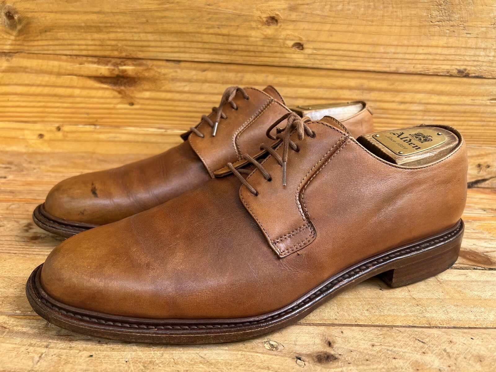 SAOLA Scarpe eleganti da uomo Paraboot marroni in pelle da uomo taglia UK 9 US 10 made in France