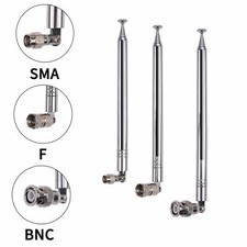 6DB SMA/BNC/F-Type Connector 10-140MM Telescopic Aerial Antenna for TV Radio DAB