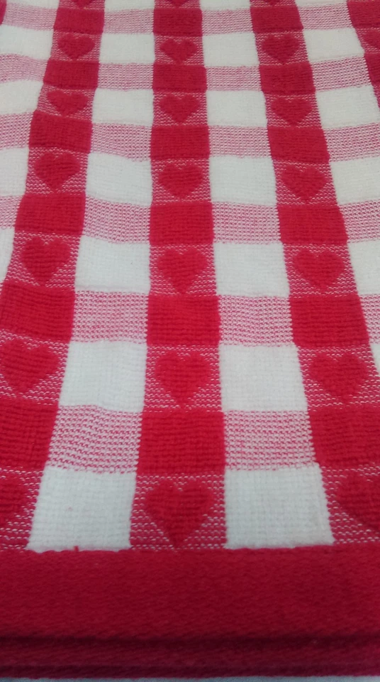 Toalla de té/paño de cocina egipcio 100 % algodón diseño de corazón de lujo 3 colores Foto 3 de 4