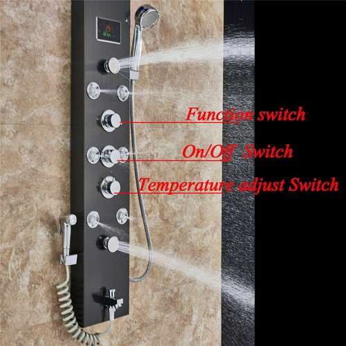 6 Función Panel de Ducha LED Columna de Hidromasaje Ducha de Acero Inoxidable ES - Imagen 10 de 12