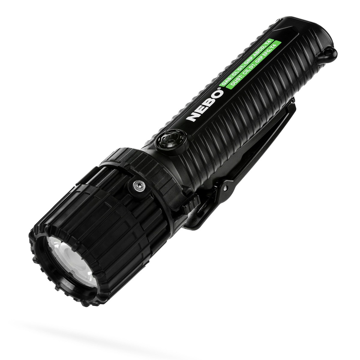 Nebo LED Focusable Flashlight, 235 Lumens, Rubber Side Grip & Safety Belt Clip Nebo LED Focusable Flashlight, 235 Lumens, Rubber Side Grip & Safety Belt Clip