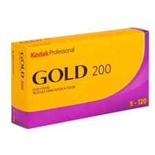 Kodak Professional Gold 200 Color Negative Film (120 Roll Film, 5-Pack)