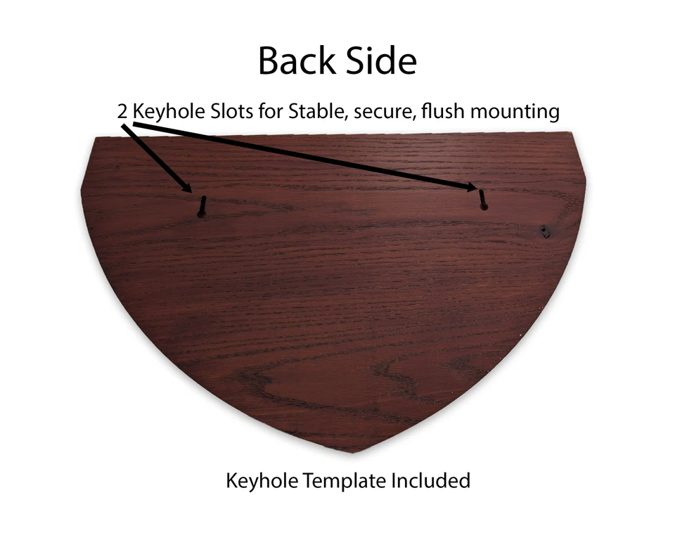 Placa protectora de roble rojo macizo, montada al ras, mancha de caoba satinada, montaje trofeo Foto 3 de 4