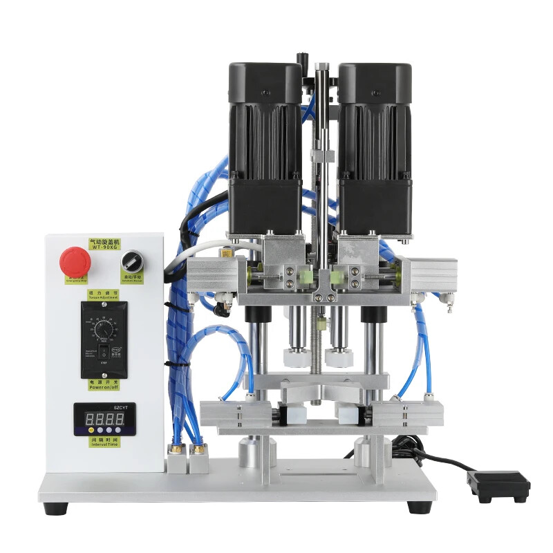 Semi-automatic Cap Rolling Machine Pneumatic Duckbill Bottle Capping ...