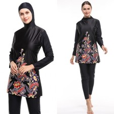 Plus Size Burkini Islamic Modest Swimsuits Women Muslim Hijab Cover Up Swimwear