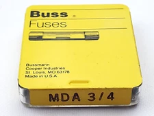 Pack of 5 Bussmann MDA3/4 250 Volt 3/4 Amp Slow Blow Ceramic Fuses 1/4" x 1-1/4"