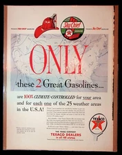 1950s Texaco Gasoline Sky Chief Climate Controlled Art Vintage Print Ad