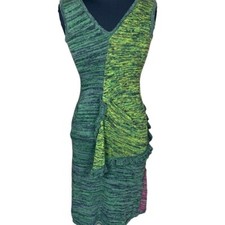 Lele Green V-Neck Sweater Dress Size Small 0740