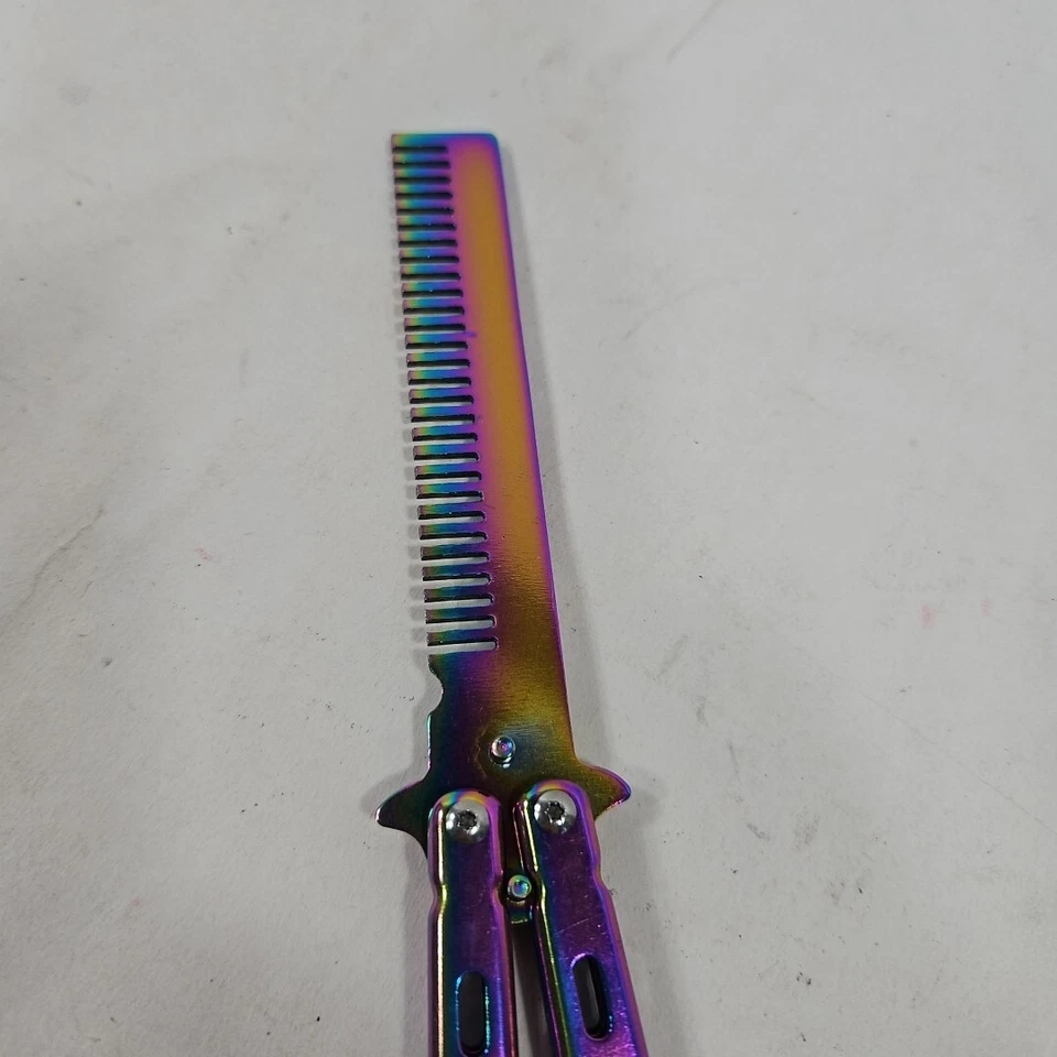 Cuchillo Entrenador Balisong Mariposa. Cuchillo de práctica de metal herramienta aburrida. NUEVO. Colorido. Foto 3 de 4
