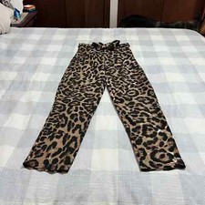Shein Animal Print Pullon Pants with Belt Size S